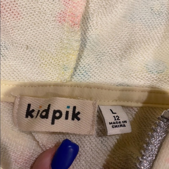 Big Girl's Kidpik Floral Spring Easter full Zip Up hooded Jacket Sz 12 L EUC! - Picture 2 of 2